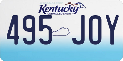 KY license plate 495JOY