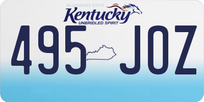 KY license plate 495JOZ