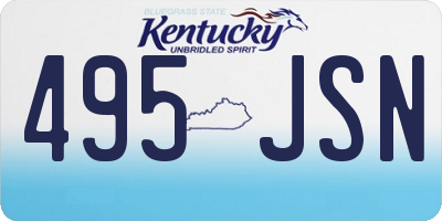 KY license plate 495JSN
