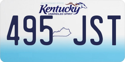 KY license plate 495JST