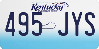 KY license plate 495JYS