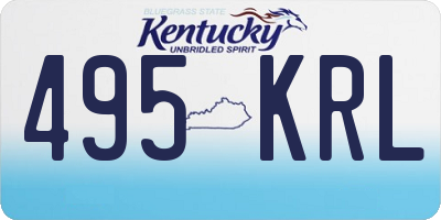 KY license plate 495KRL