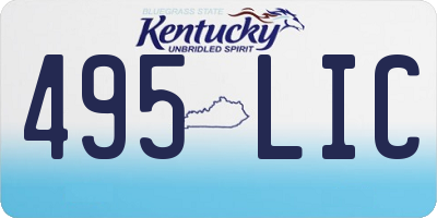 KY license plate 495LIC