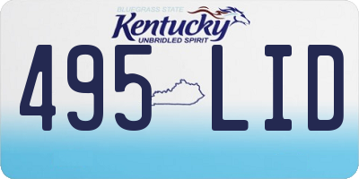 KY license plate 495LID