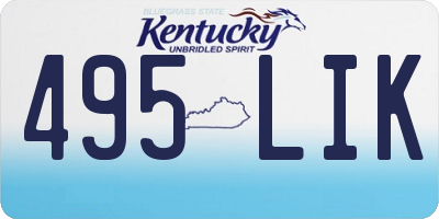 KY license plate 495LIK