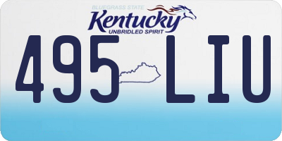 KY license plate 495LIU
