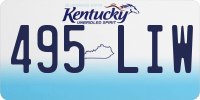 KY license plate 495LIW