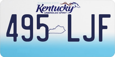 KY license plate 495LJF