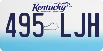 KY license plate 495LJH