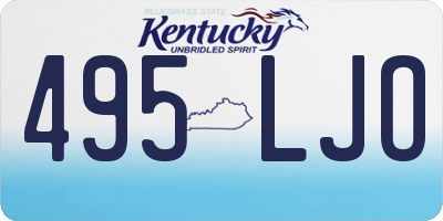 KY license plate 495LJO