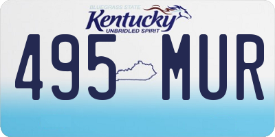 KY license plate 495MUR