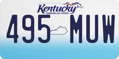 KY license plate 495MUW