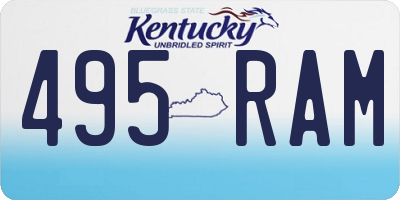 KY license plate 495RAM