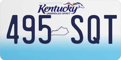 KY license plate 495SQT