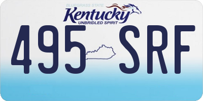 KY license plate 495SRF
