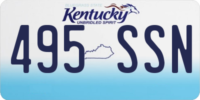KY license plate 495SSN