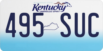 KY license plate 495SUC