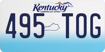 KY license plate 495TOG