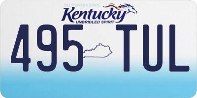 KY license plate 495TUL