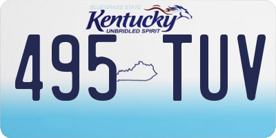 KY license plate 495TUV