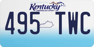 KY license plate 495TWC