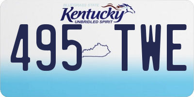 KY license plate 495TWE