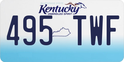 KY license plate 495TWF