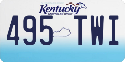 KY license plate 495TWI