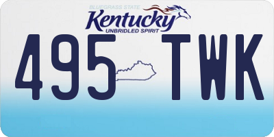 KY license plate 495TWK