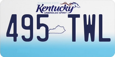 KY license plate 495TWL