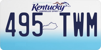 KY license plate 495TWM