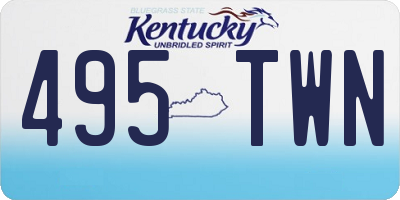 KY license plate 495TWN