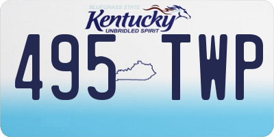 KY license plate 495TWP