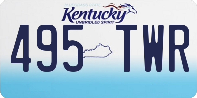 KY license plate 495TWR