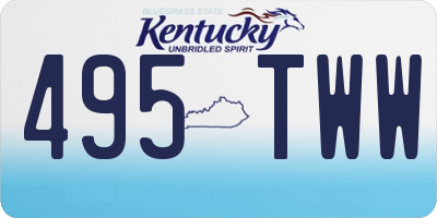 KY license plate 495TWW