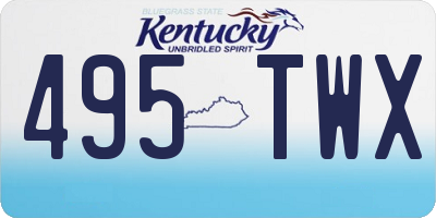 KY license plate 495TWX