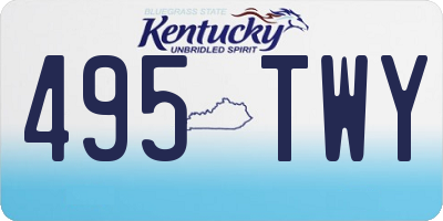 KY license plate 495TWY