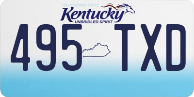 KY license plate 495TXD