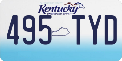 KY license plate 495TYD