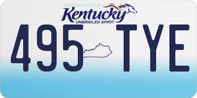 KY license plate 495TYE