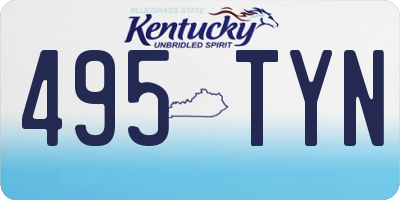 KY license plate 495TYN