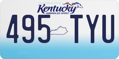 KY license plate 495TYU