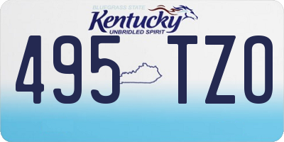 KY license plate 495TZO