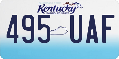KY license plate 495UAF