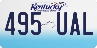 KY license plate 495UAL