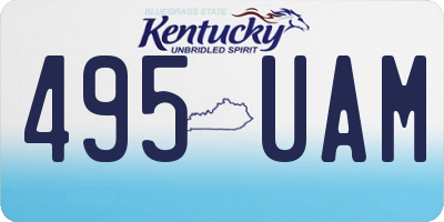 KY license plate 495UAM
