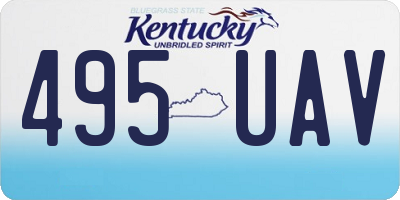 KY license plate 495UAV