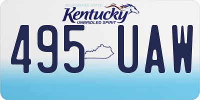KY license plate 495UAW