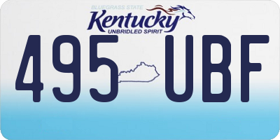KY license plate 495UBF
