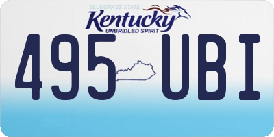 KY license plate 495UBI